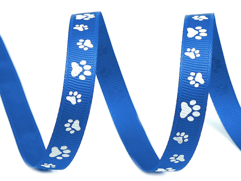 Ripsband / gurtband breite 10 mm bedruckt tatze - Rot (45 Meter)