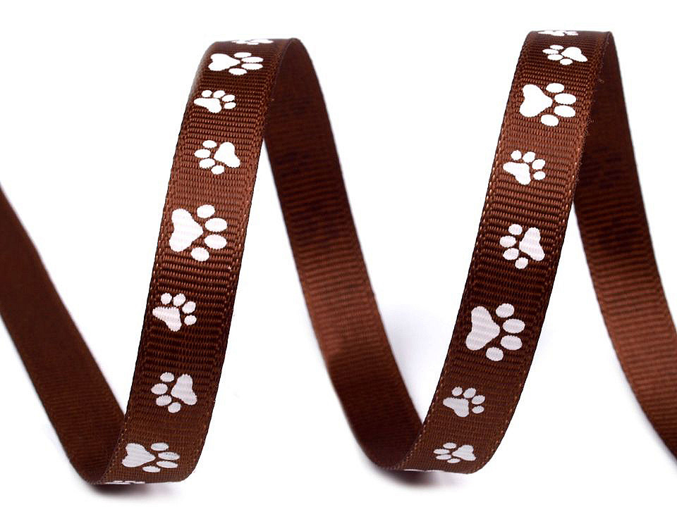 Ripsband / gurtband breite 10 mm bedruckt tatze - Rot (45 Meter)