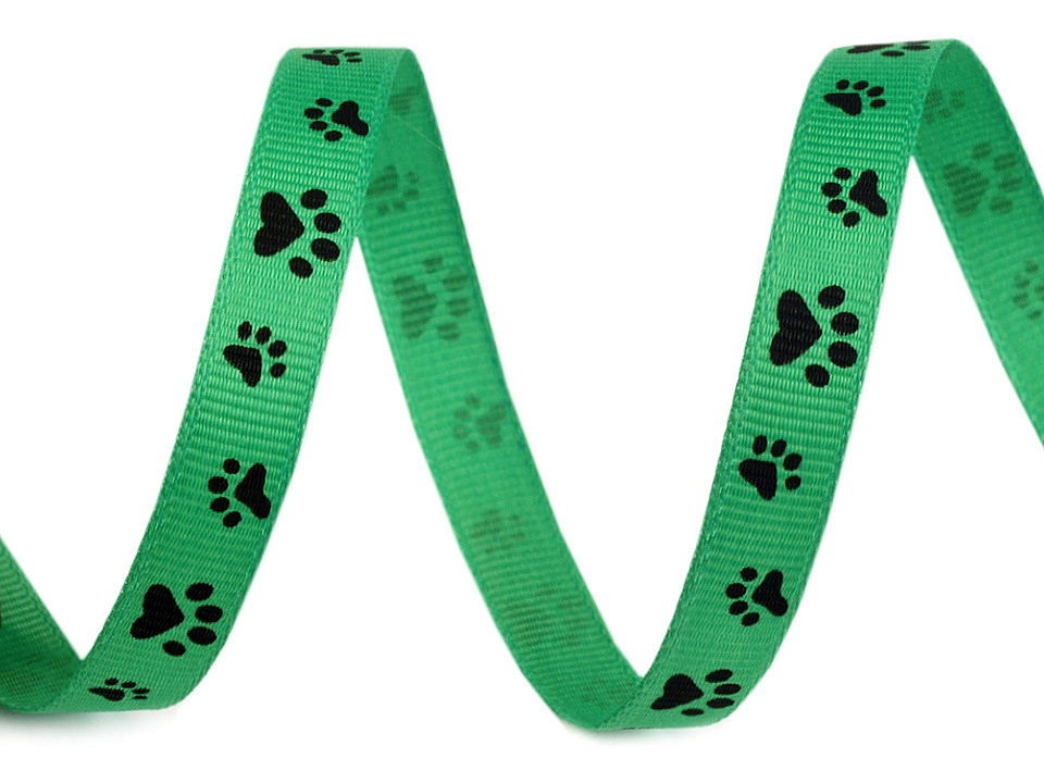 Ripsband / gurtband breite 10 mm bedruckt tatze - Rot (45 Meter)