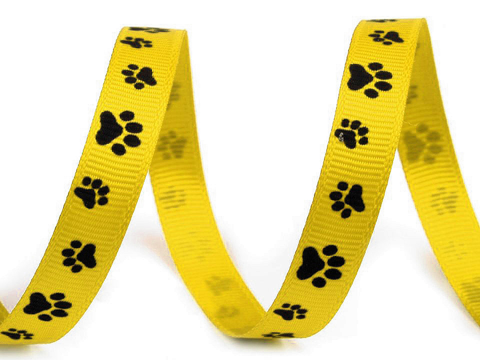 Ripsband / gurtband breite 10 mm bedruckt tatze - Rot (45 Meter)