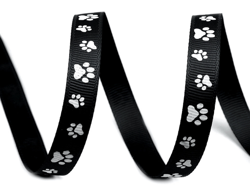 Ripsband / gurtband breite 10 mm bedruckt tatze - Rot (45 Meter)