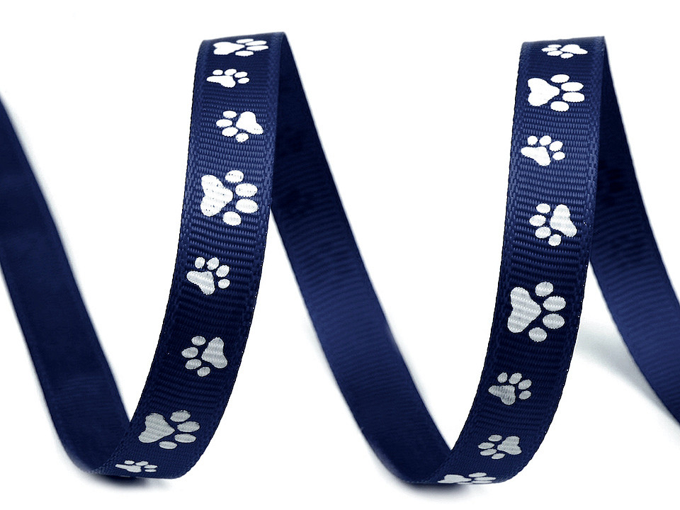 Ripsband / gurtband breite 10 mm bedruckt tatze - Rot (45 Meter)