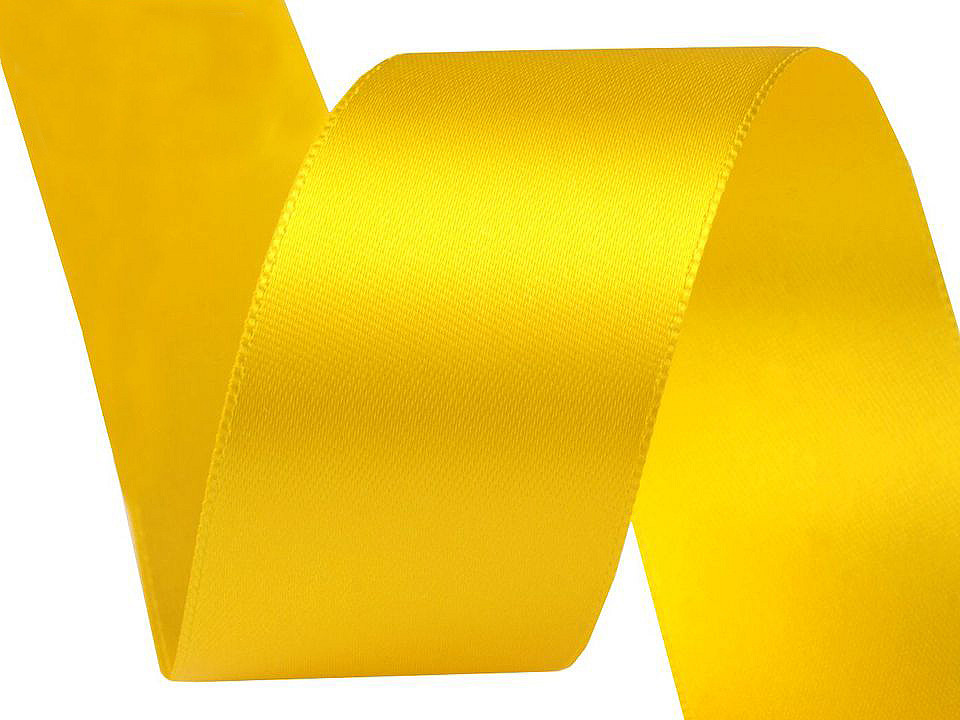 Satinband beidseitig breite 40 mm - Gelb (20 Meter)