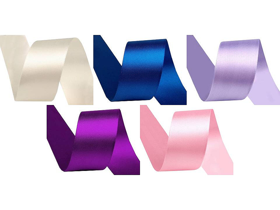 Satinband beidseitig breite 40 mm - Gelb (20 Meter)