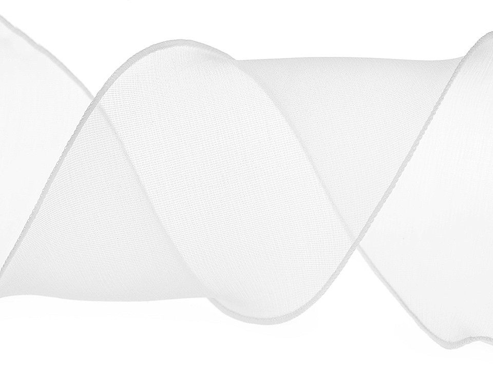 Organzaband mit perlglanz breite 80 mm - Hell-créme (1 Meter)