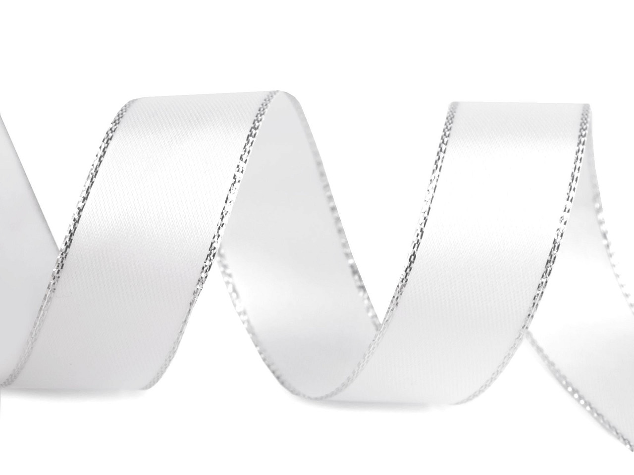 Atlasband mit lurexkante, breite 25 mm - Hell-créme (25 Meter)