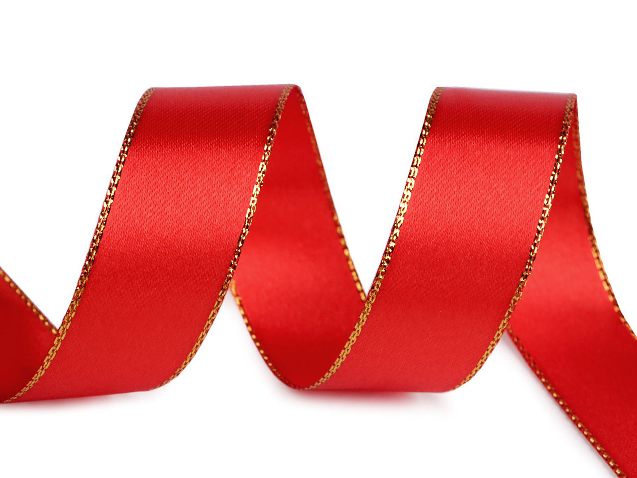 Atlasband mit lurexkante, breite 25 mm - Hell-créme (25 Meter)