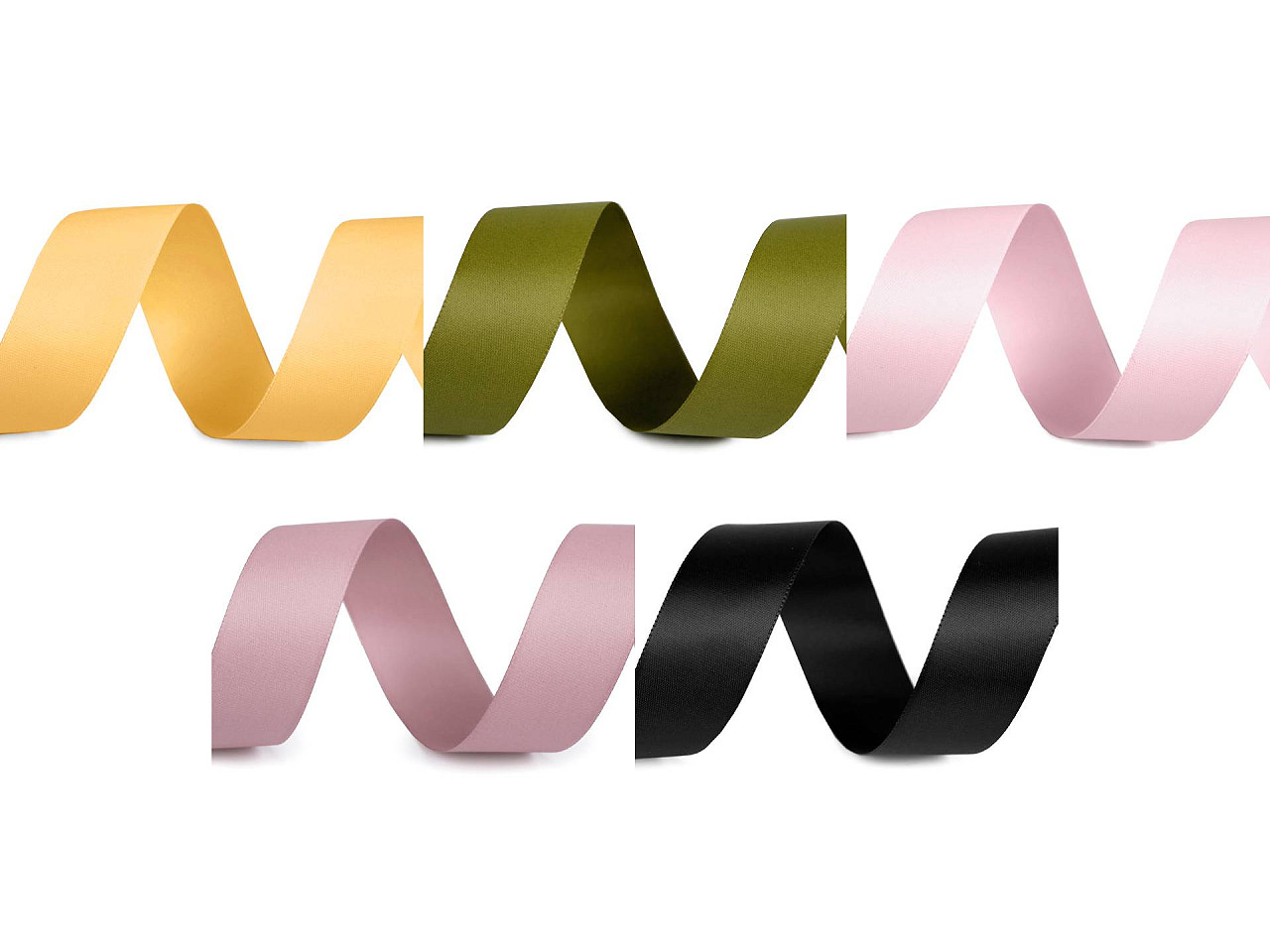 Atlasband / satinband beidseitig breite 24 mm matt - Grün (20 Meter)