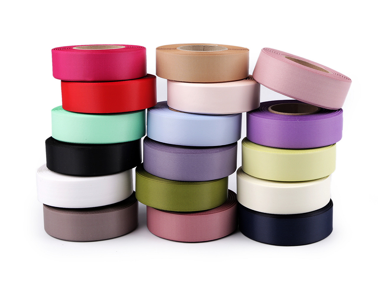 Atlasband / satinband beidseitig breite 24 mm matt - Grün (20 Meter)