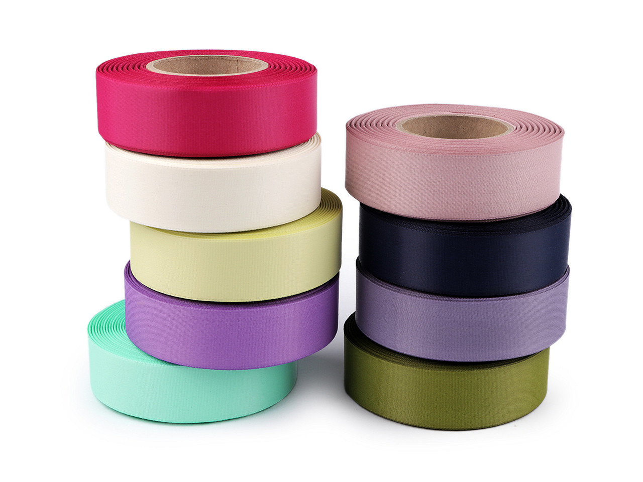 Atlasband / satinband beidseitig breite 24 mm matt - Grün (20 Meter)