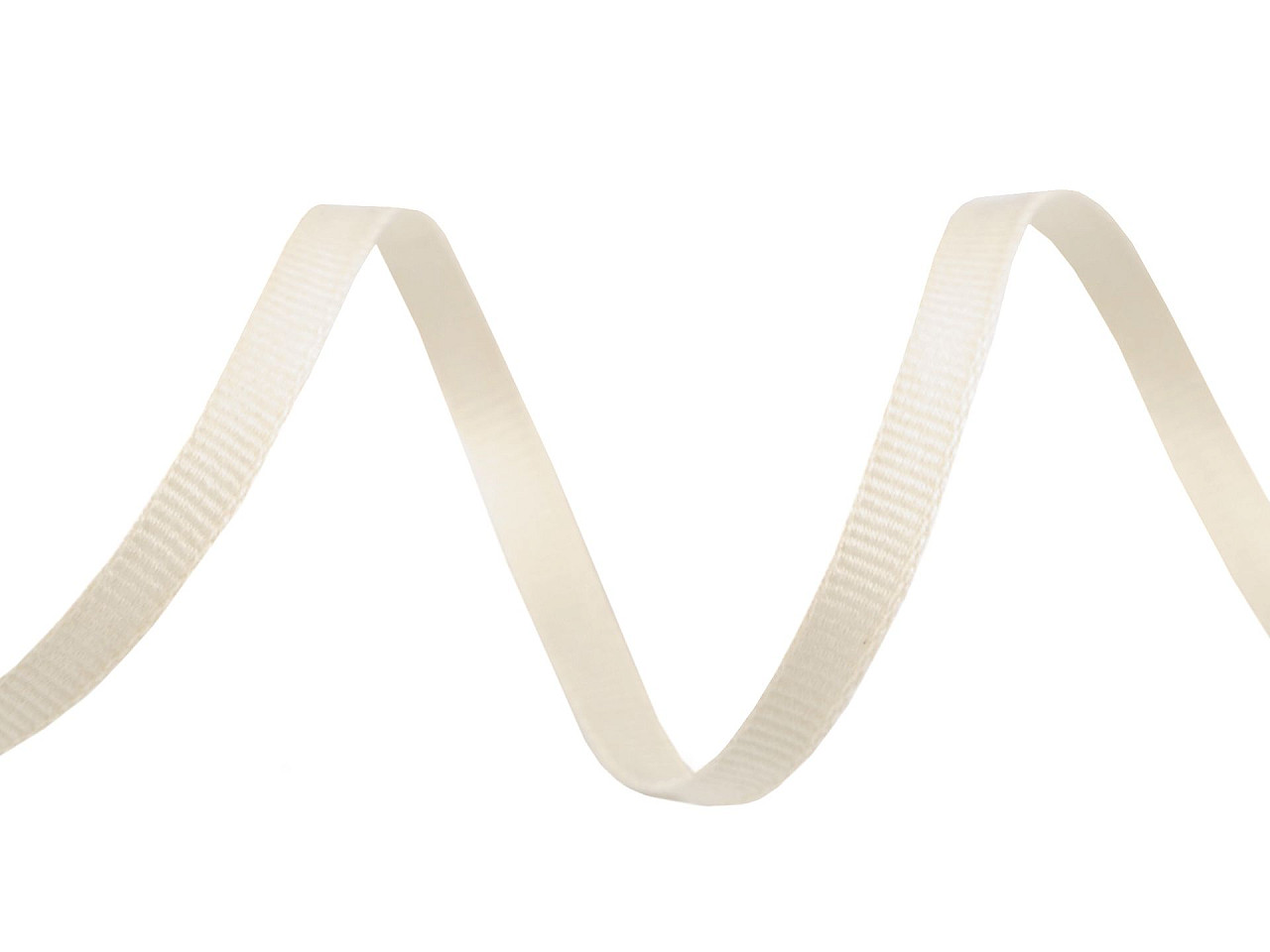 Ripsband aus baumwolle/schlaufe, breite 6 mm - Naturfarbe hell (1 Meter)