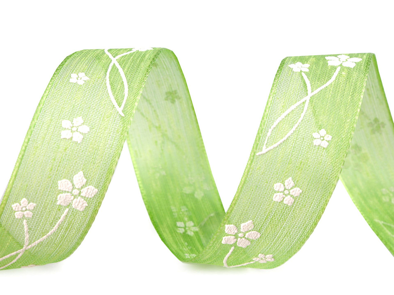 Band mit blumen, breite 25 mm - Beige (20 Meter)