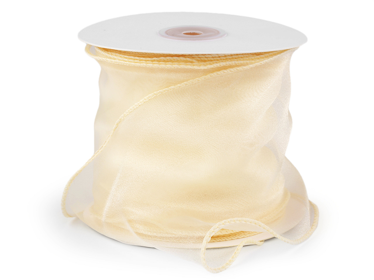 Organzaband mit perlglanz, breite 10 cm - Weiß (9 Meter)