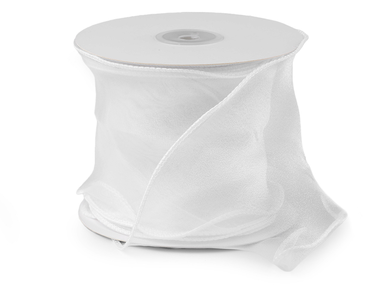 Organzaband mit perlglanz, breite 10 cm - Weiß (9 Meter)