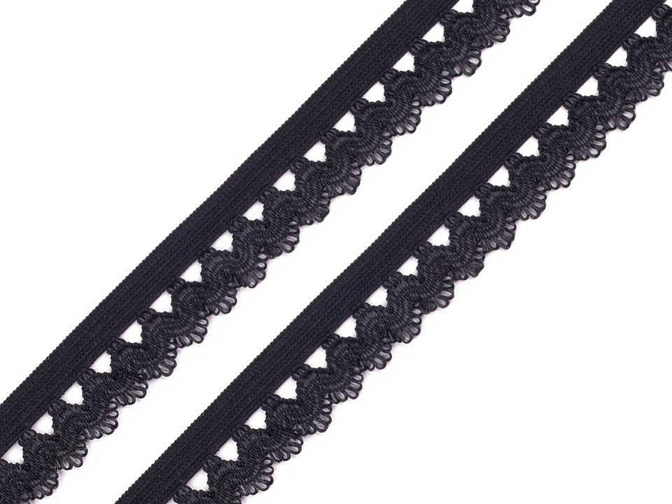 Wäschegummi verziert breite 15 mm - Taubengrau (25 Meter)