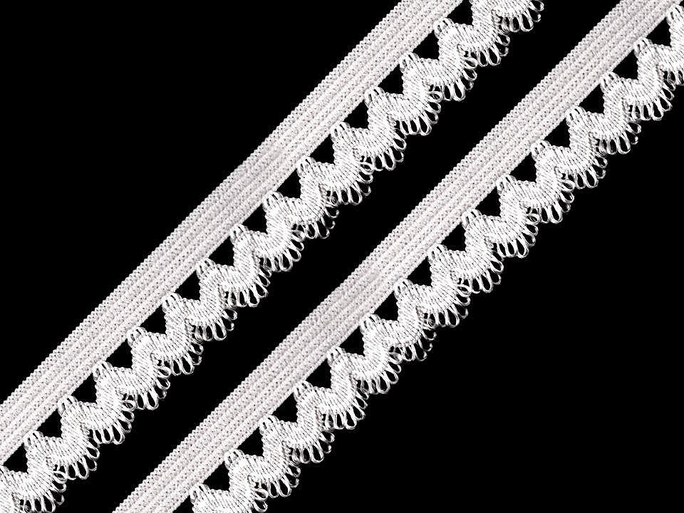 Wäschegummi verziert breite 15 mm - Taubengrau (25 Meter)