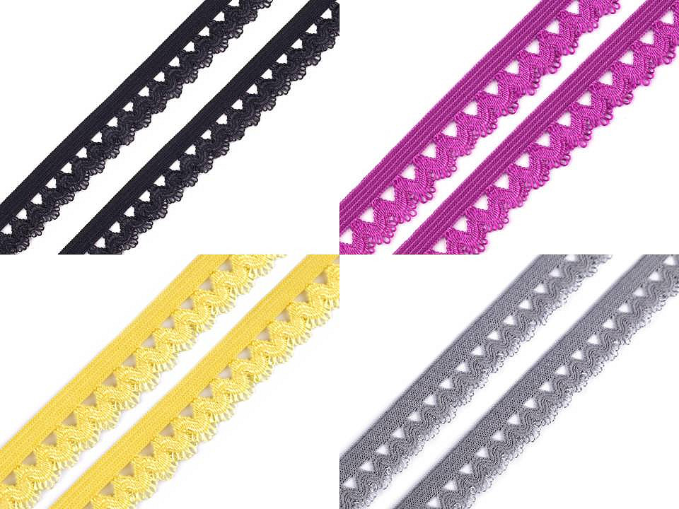 Wäschegummi verziert breite 15 mm - Taubengrau (25 Meter)