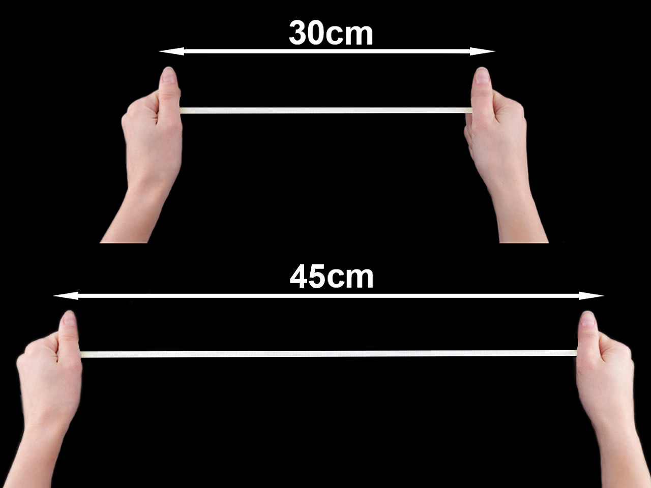 Badegummi / gummiband für bademode breite 8 mm - Schwarz (25 Meter)