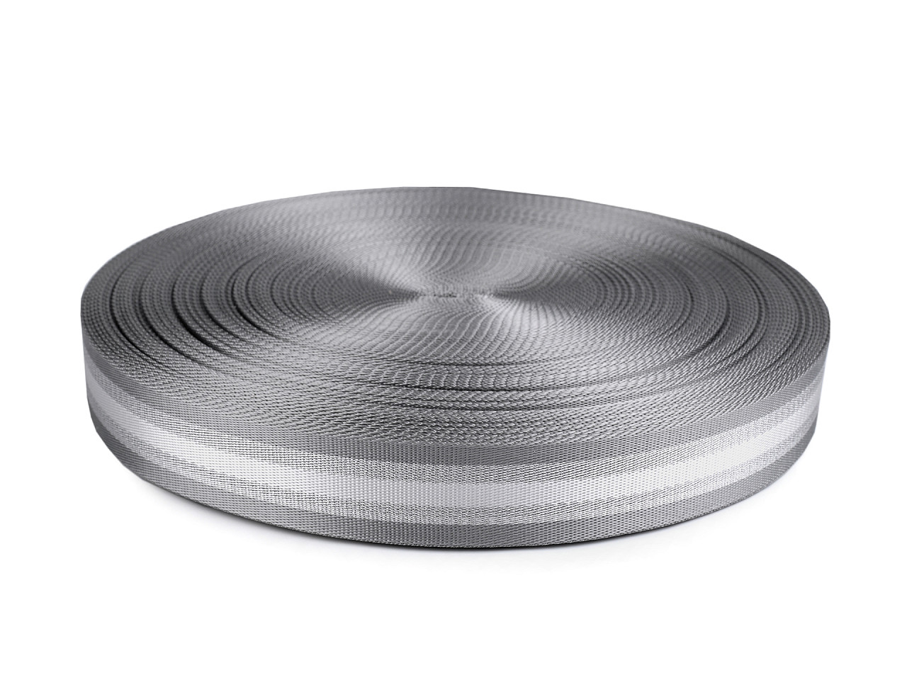 Glatter doppelseitiger gurt mit lurex breite 38 mm - Grau (1 Meter)