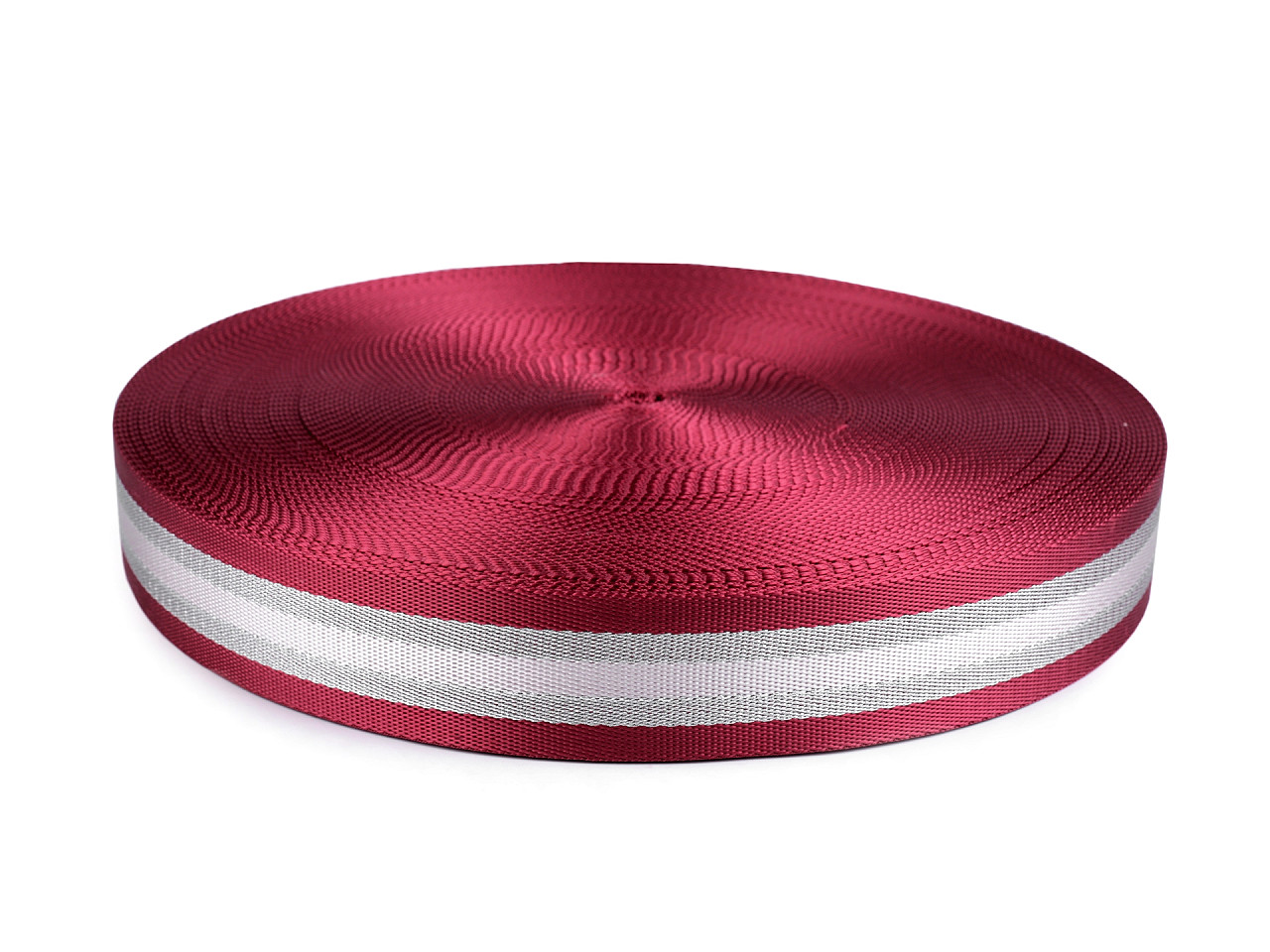 Glatter doppelseitiger gurt mit lurex breite 38 mm - Grau (1 Meter)