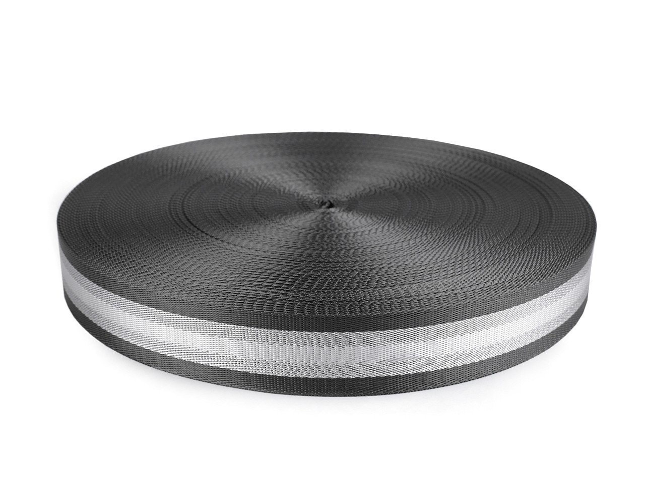 Glatter doppelseitiger gurt mit lurex breite 38 mm - Grau (1 Meter)