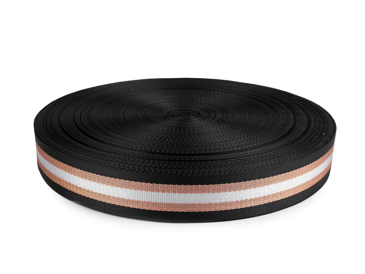 Glatter doppelseitiger gurt mit lurex breite 38 mm - Grau (1 Meter)