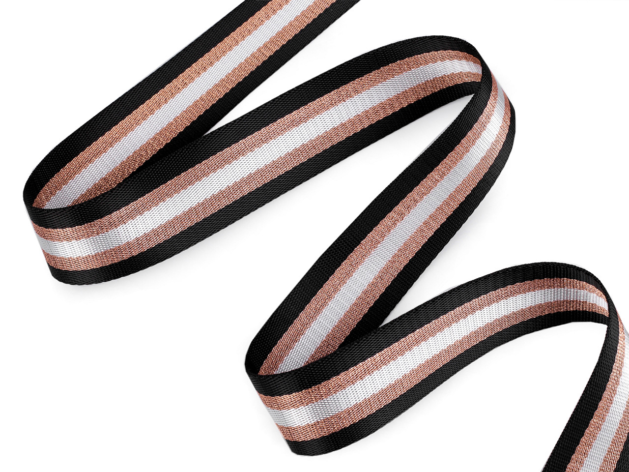 Glatter doppelseitiger gurt mit lurex breite 38 mm - Grau (1 Meter)