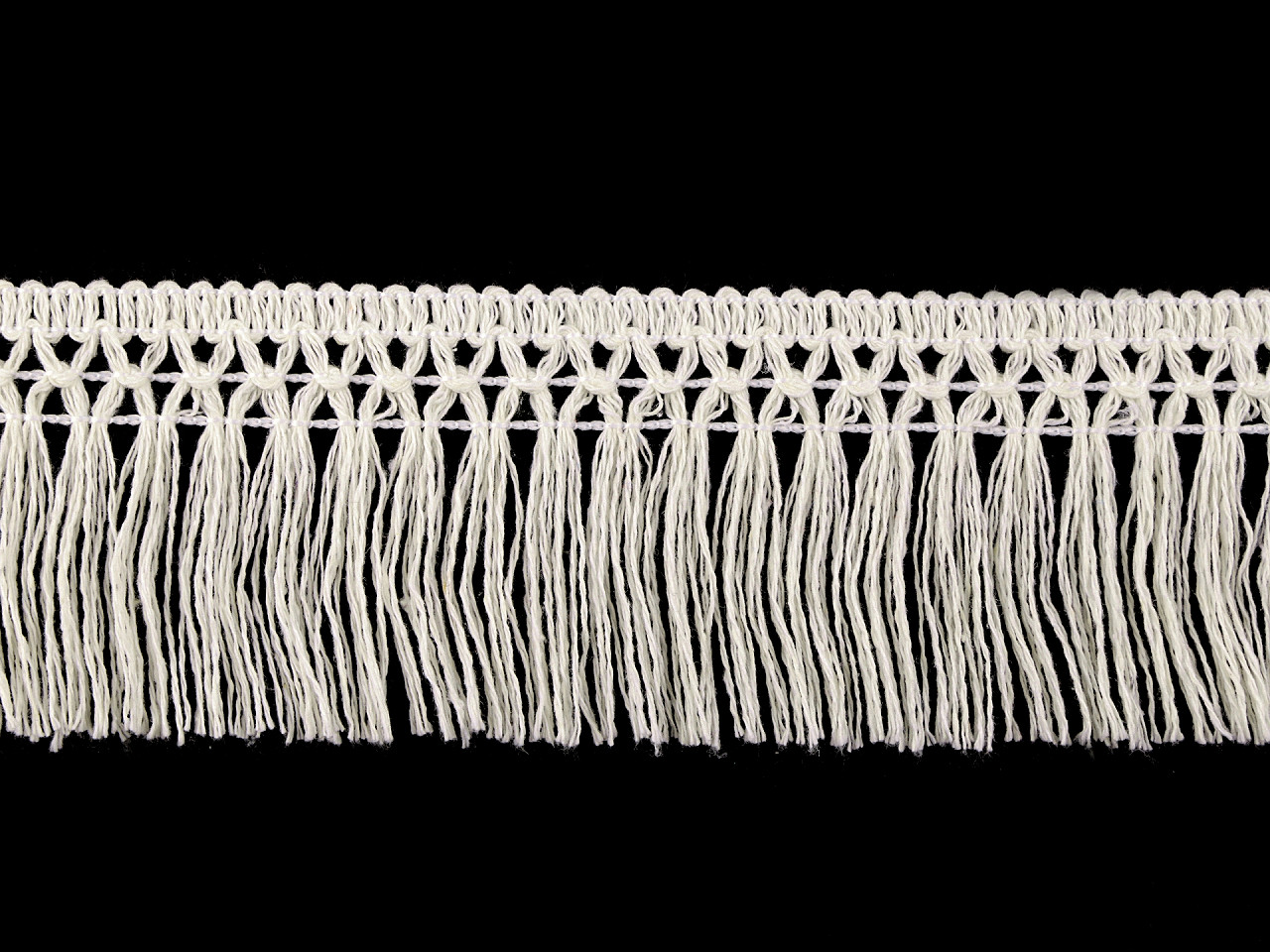 Fransen aus baumwolle breite 55 mm - Weiß (9 Meter)