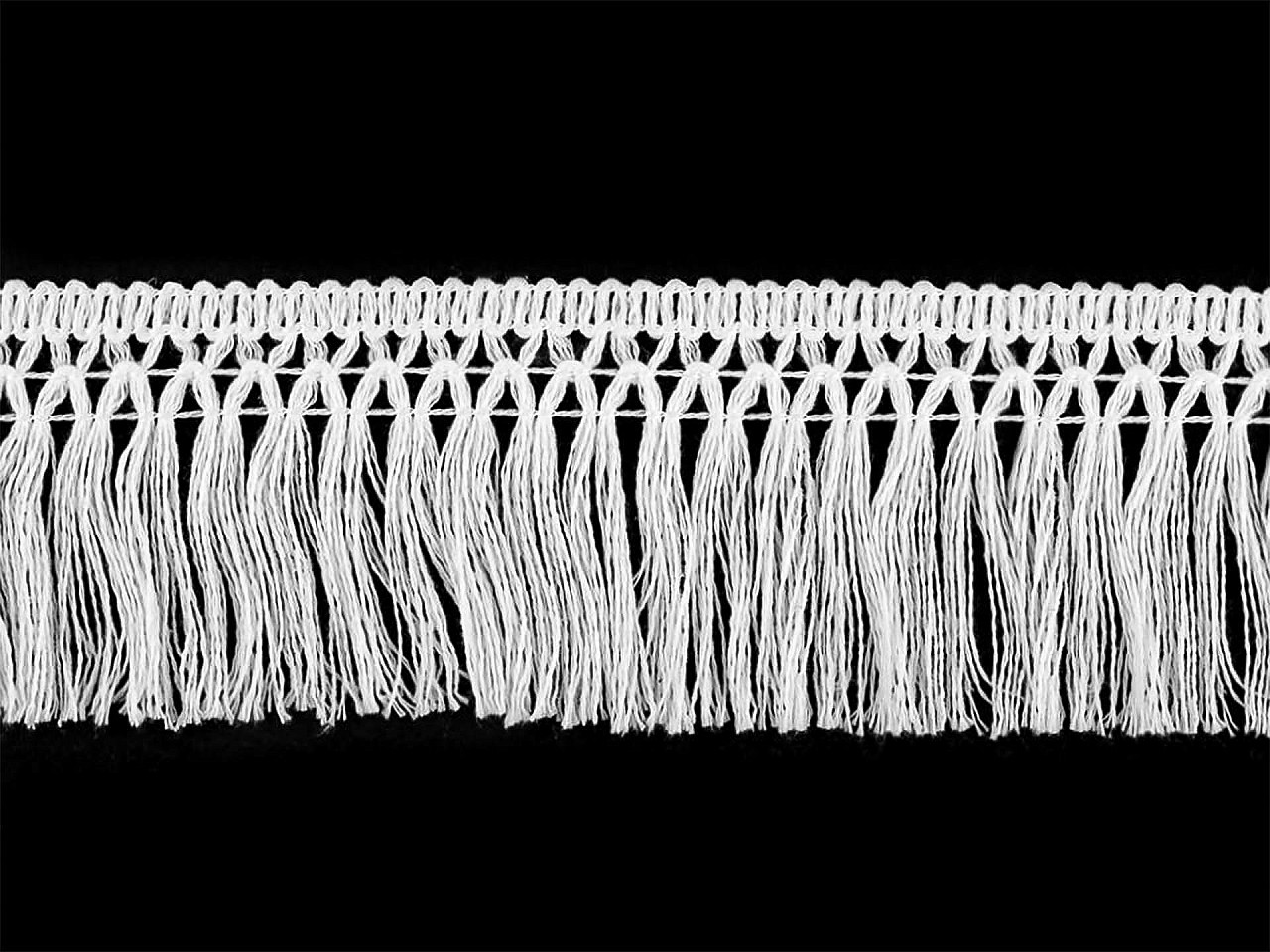 Fransen aus baumwolle breite 55 mm - Weiß (9 Meter)