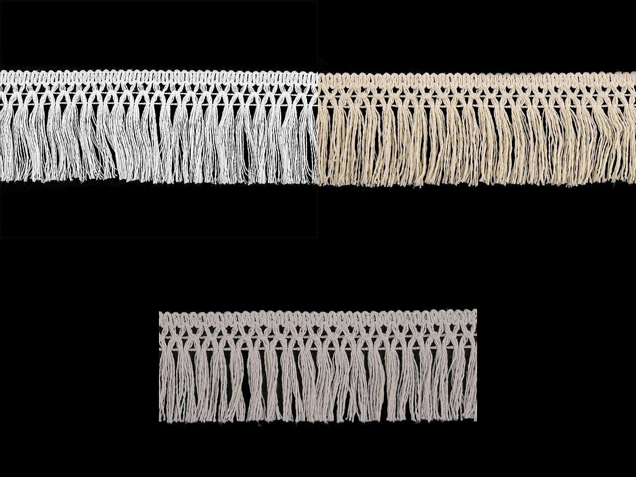 Fransen aus baumwolle breite 55 mm - Weiß (9 Meter)