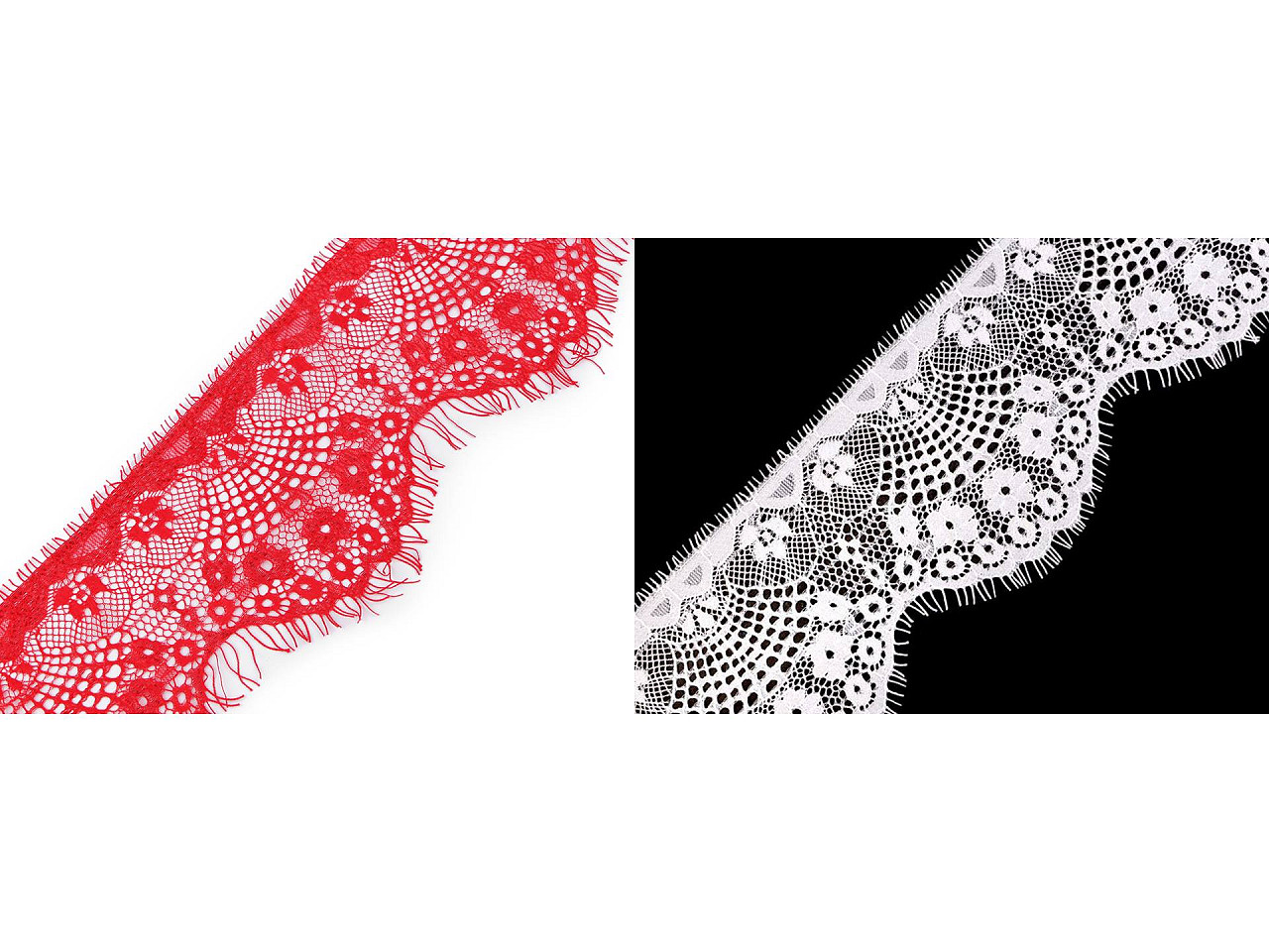 Französische spitze breite 90 mm - Puderig (30 Meter)