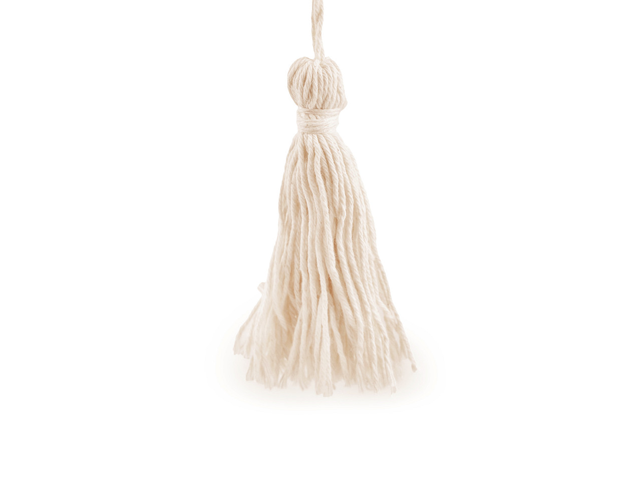 Baumwollquaste länge 12,5 cm - Naturfarbe hell (5 Stücke)