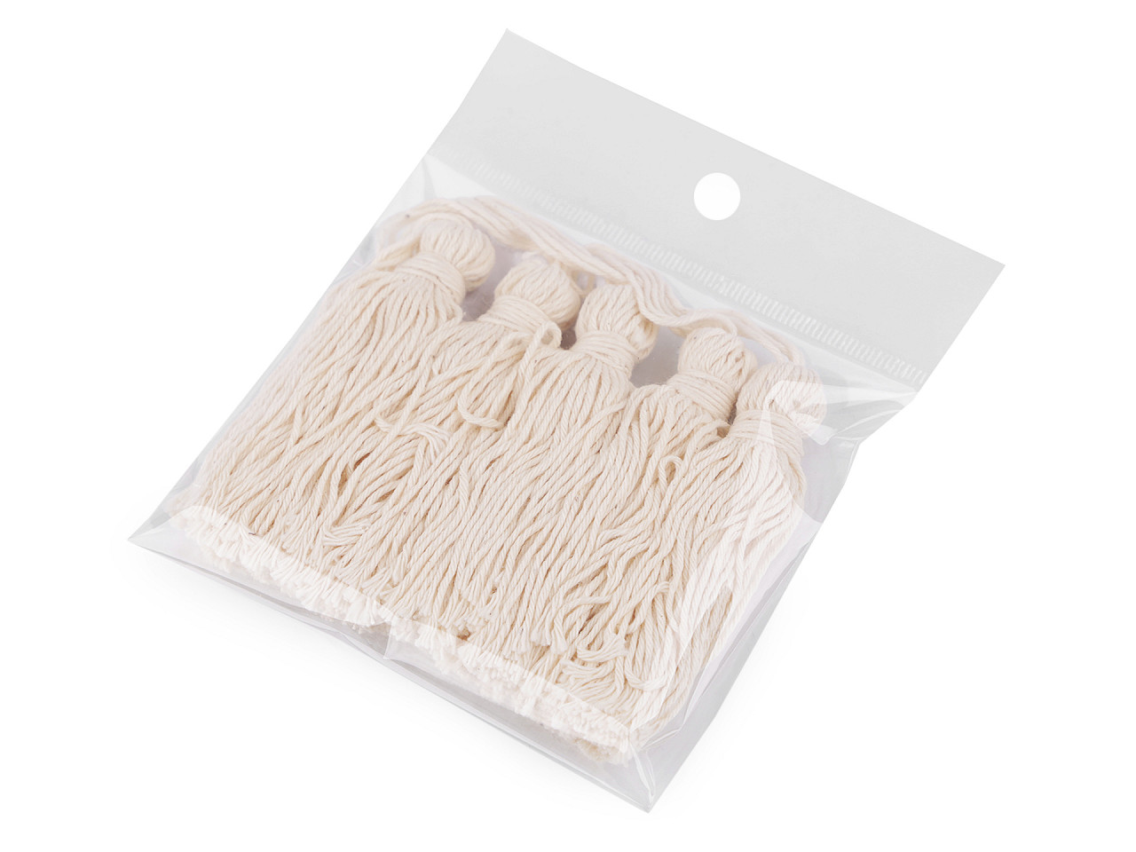 Baumwollquaste länge 12,5 cm - Naturfarbe hell (5 Stücke)