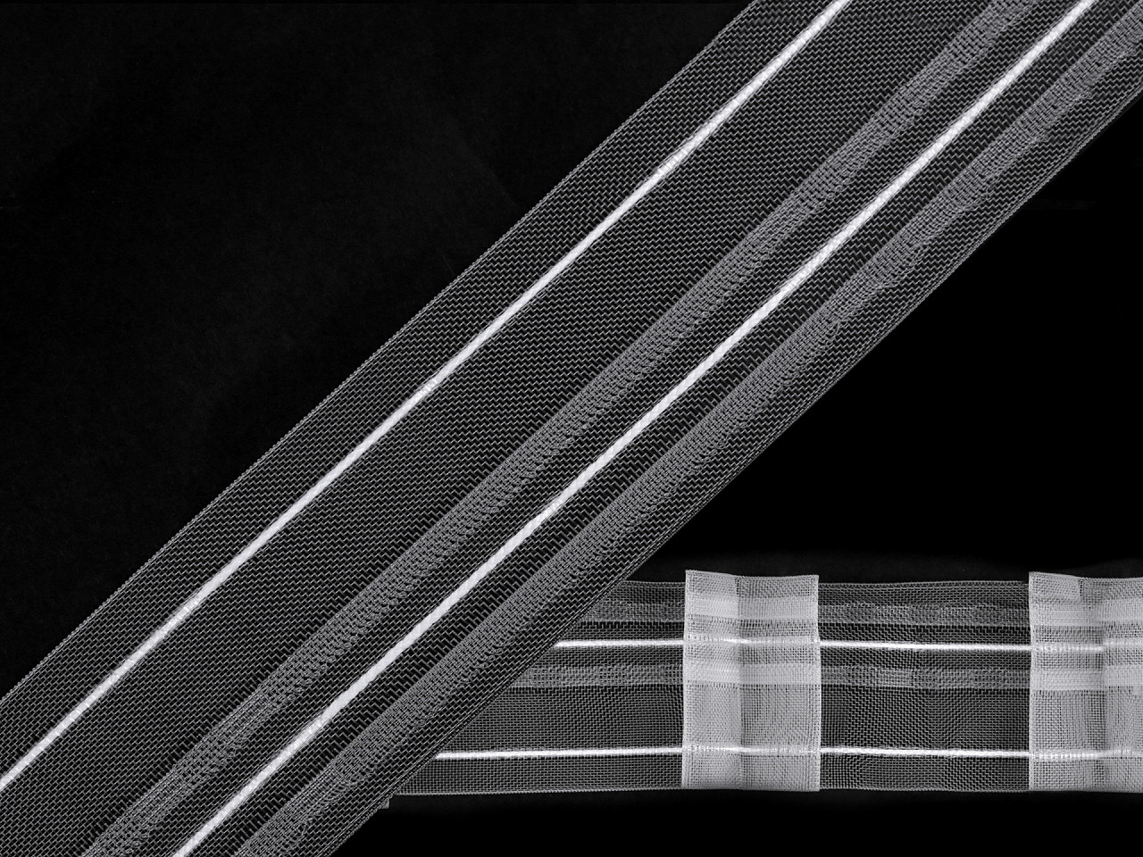 Gardinenband 2 falten breite 50 mm - Transparent (50 Meter)