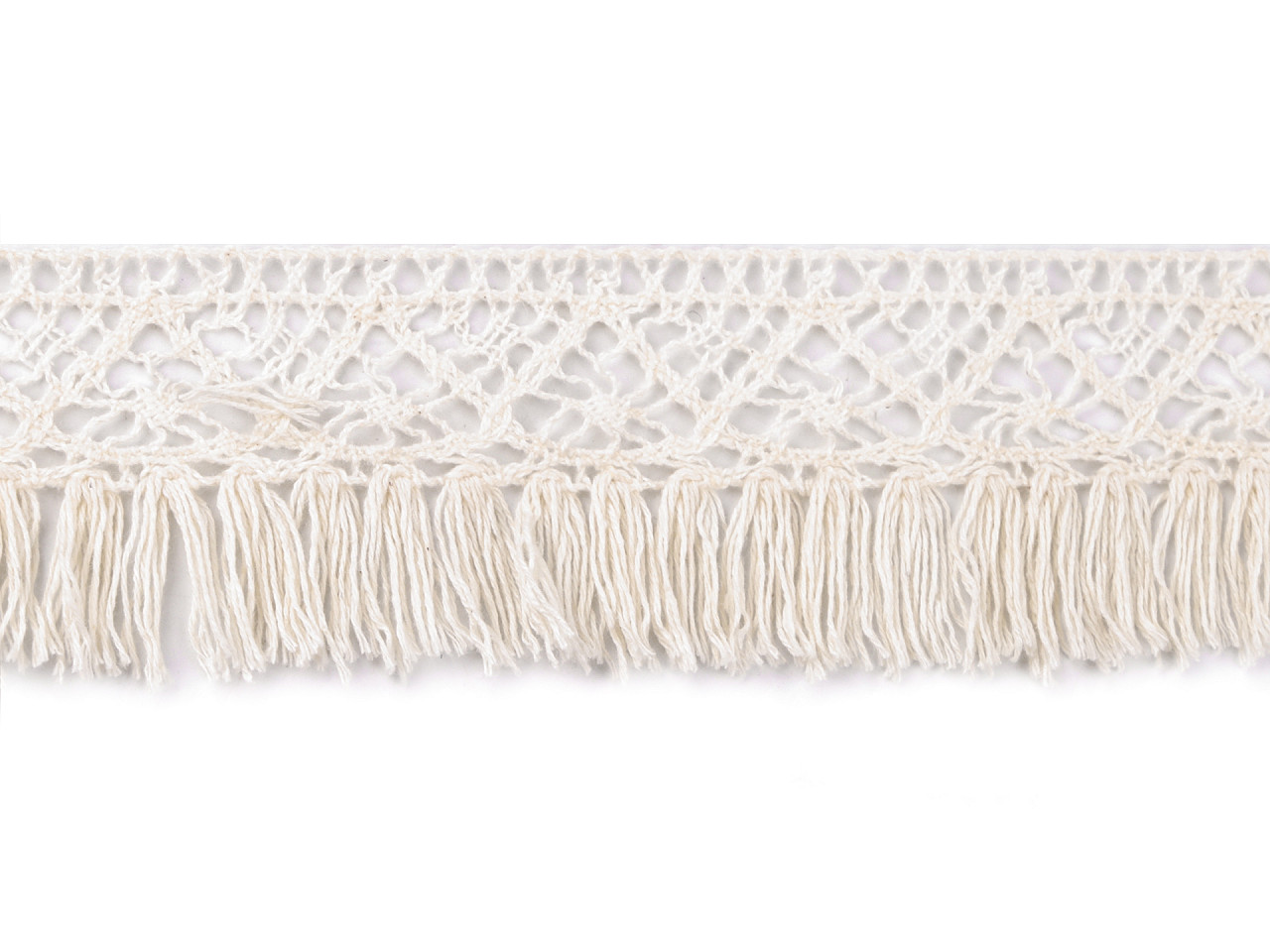 Baumwollfransen / spitze breite 40 mm - Naturfarbe hell (1 Meter)