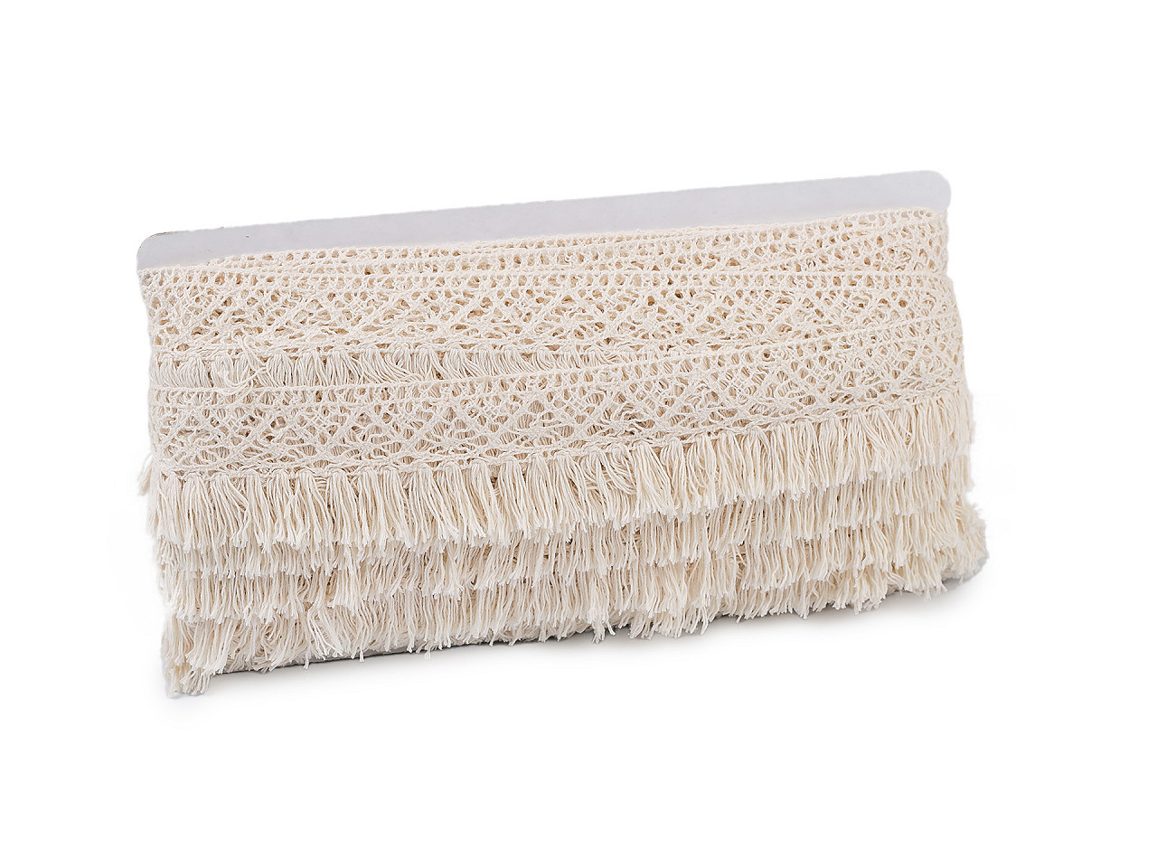 Baumwollfransen / spitze breite 40 mm - Naturfarbe hell (1 Meter)