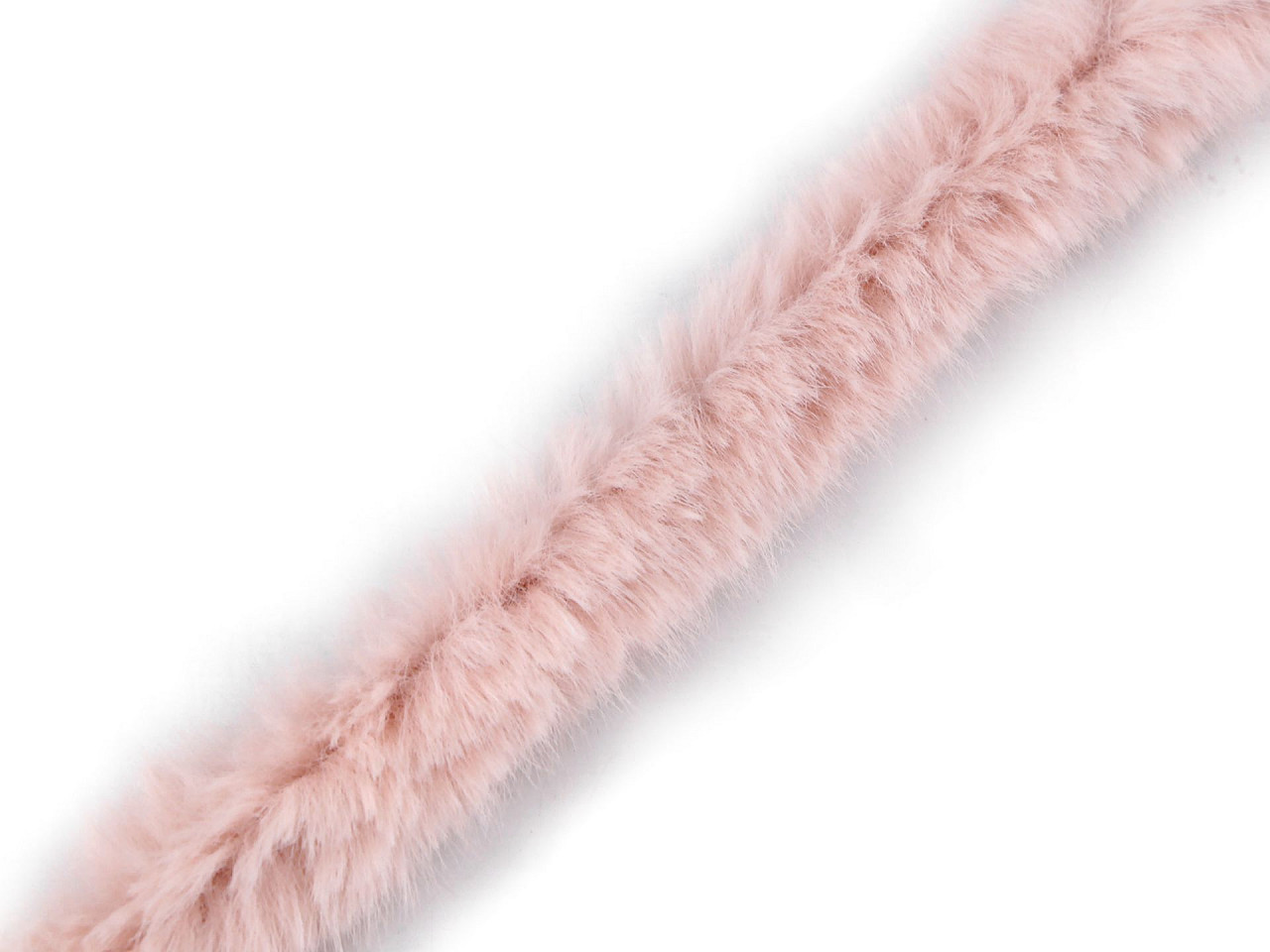 Besatzband aus kunstfell zum einnähen rund, breite 2 cm - Hellrosa (1 Meter)