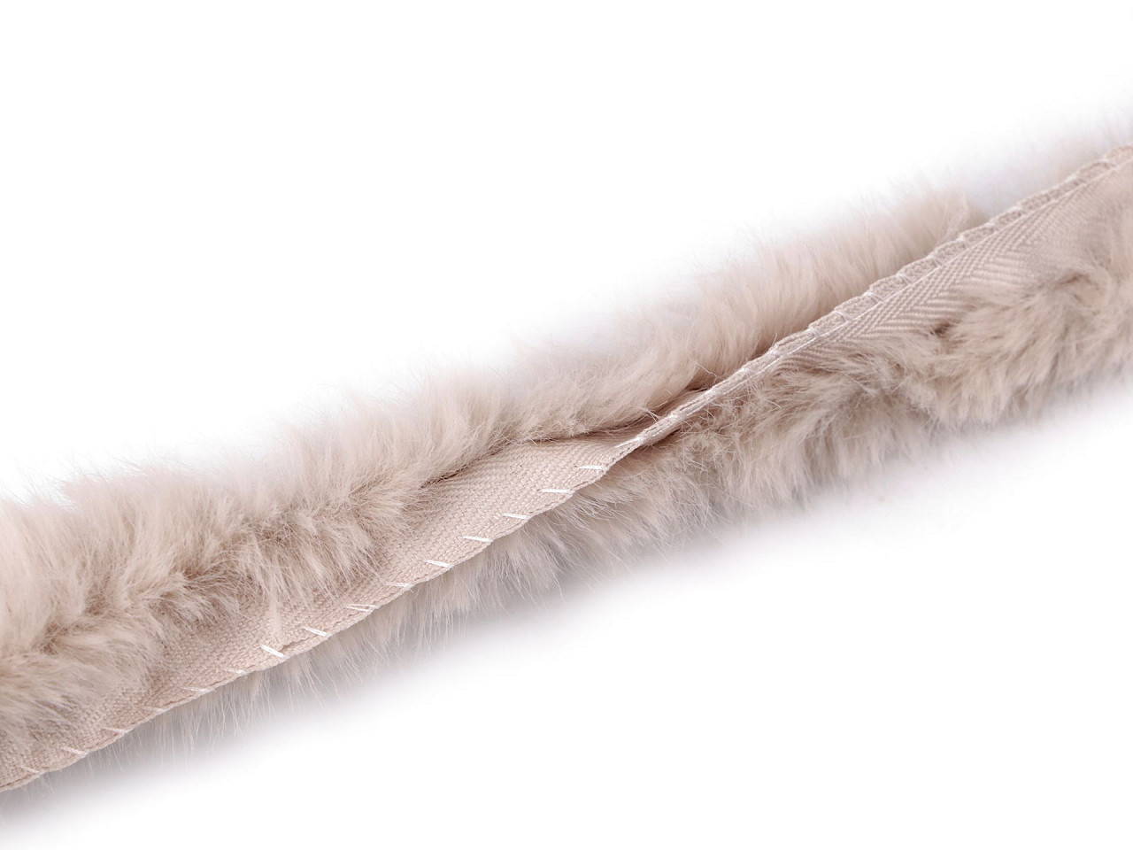 Besatzband aus kunstfell zum einnähen rund, breite 2 cm - Hellrosa (1 Meter)