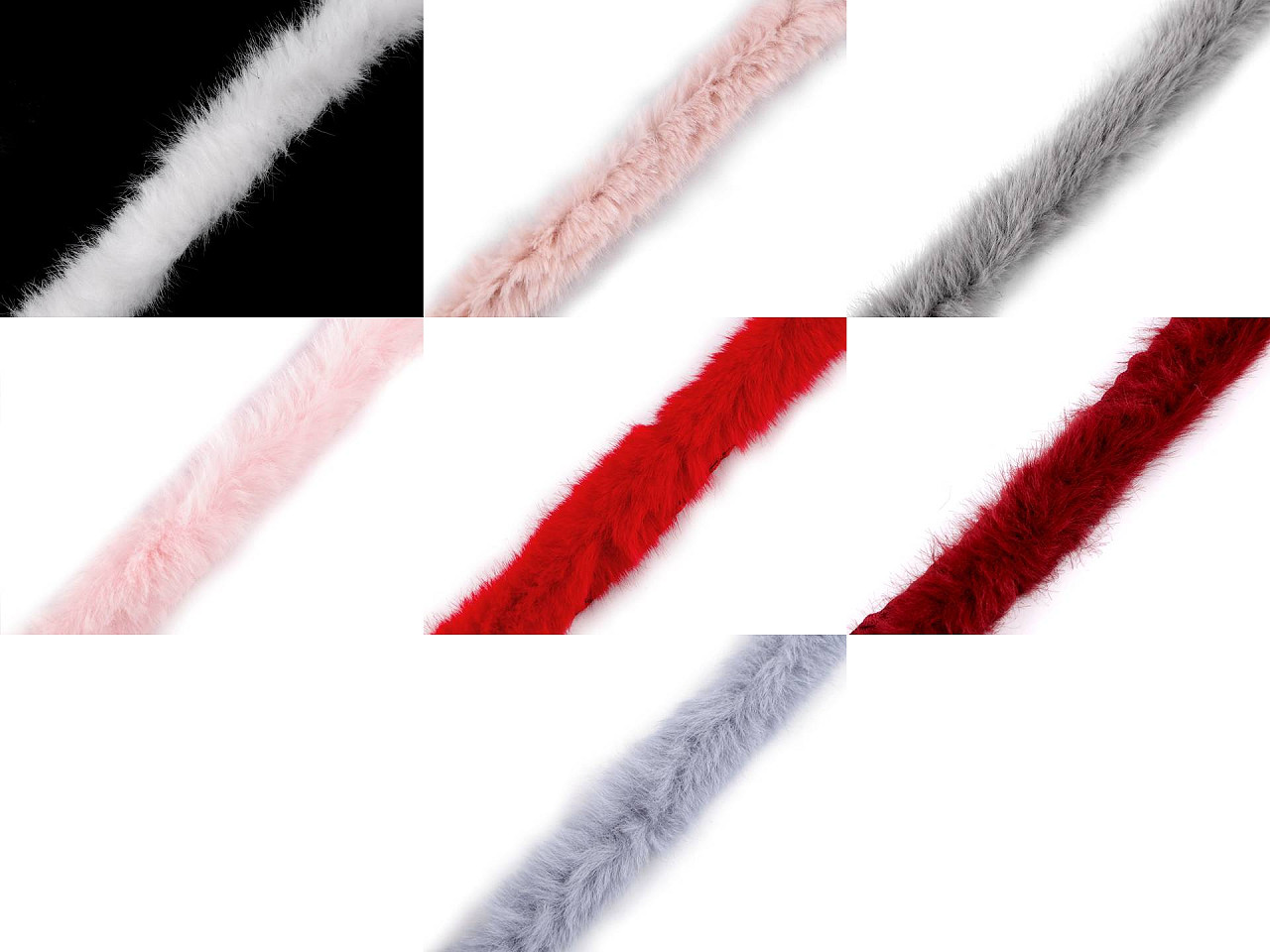 Besatzband aus kunstfell zum einnähen rund, breite 2 cm - Hellrosa (1 Meter)