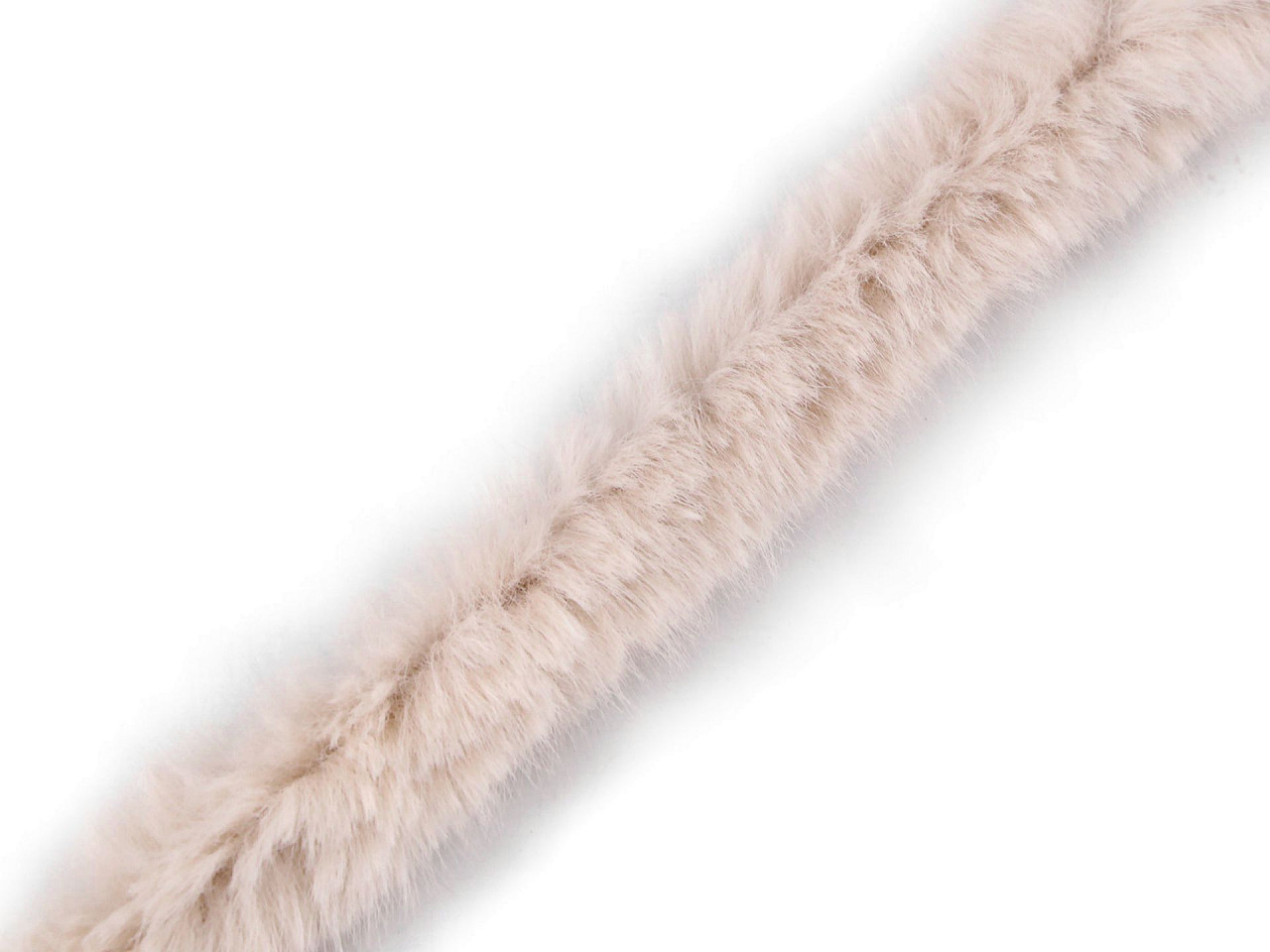 Besatzband aus kunstfell zum einnähen rund, breite 2 cm - Hellrosa (1 Meter)