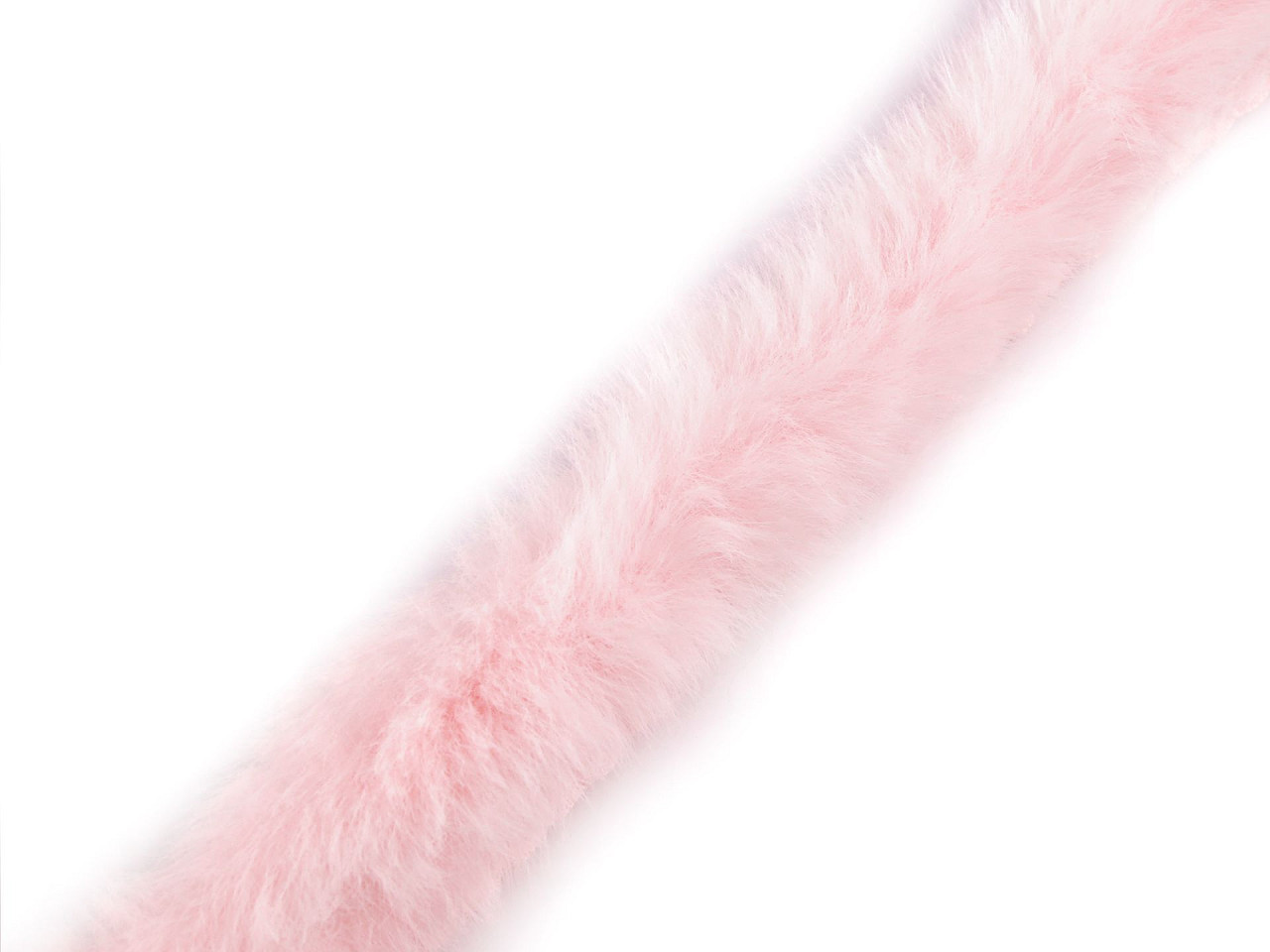 Besatzband aus kunstfell zum einnähen rund, breite 2 cm - Hellrosa (1 Meter)