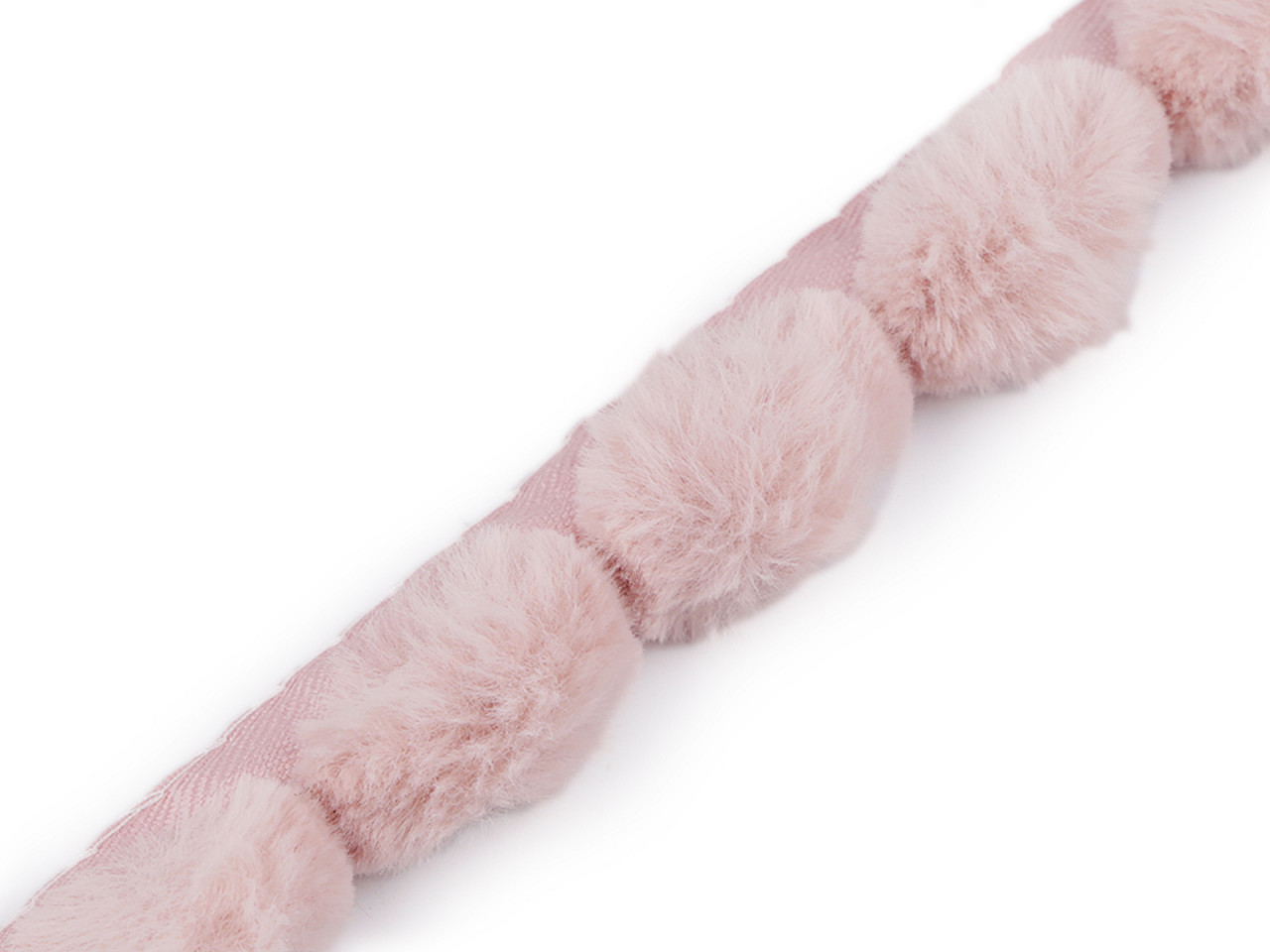 Besatzband aus kunstfell zum einnähen rund, breite 3 cm - Puderig (1 Meter)