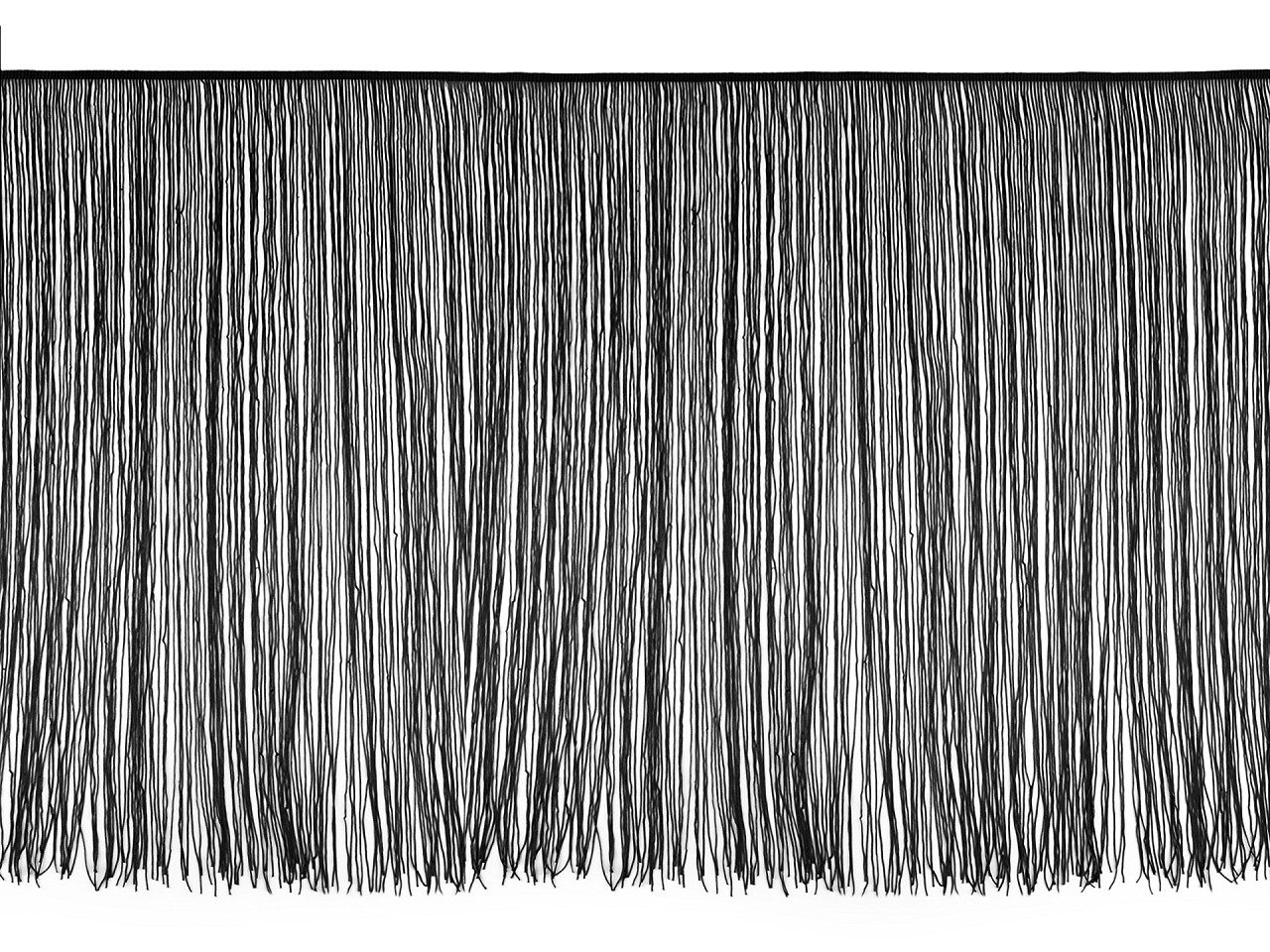 Fransen extra lang, 70 cm - Schwarz (1 Meter)