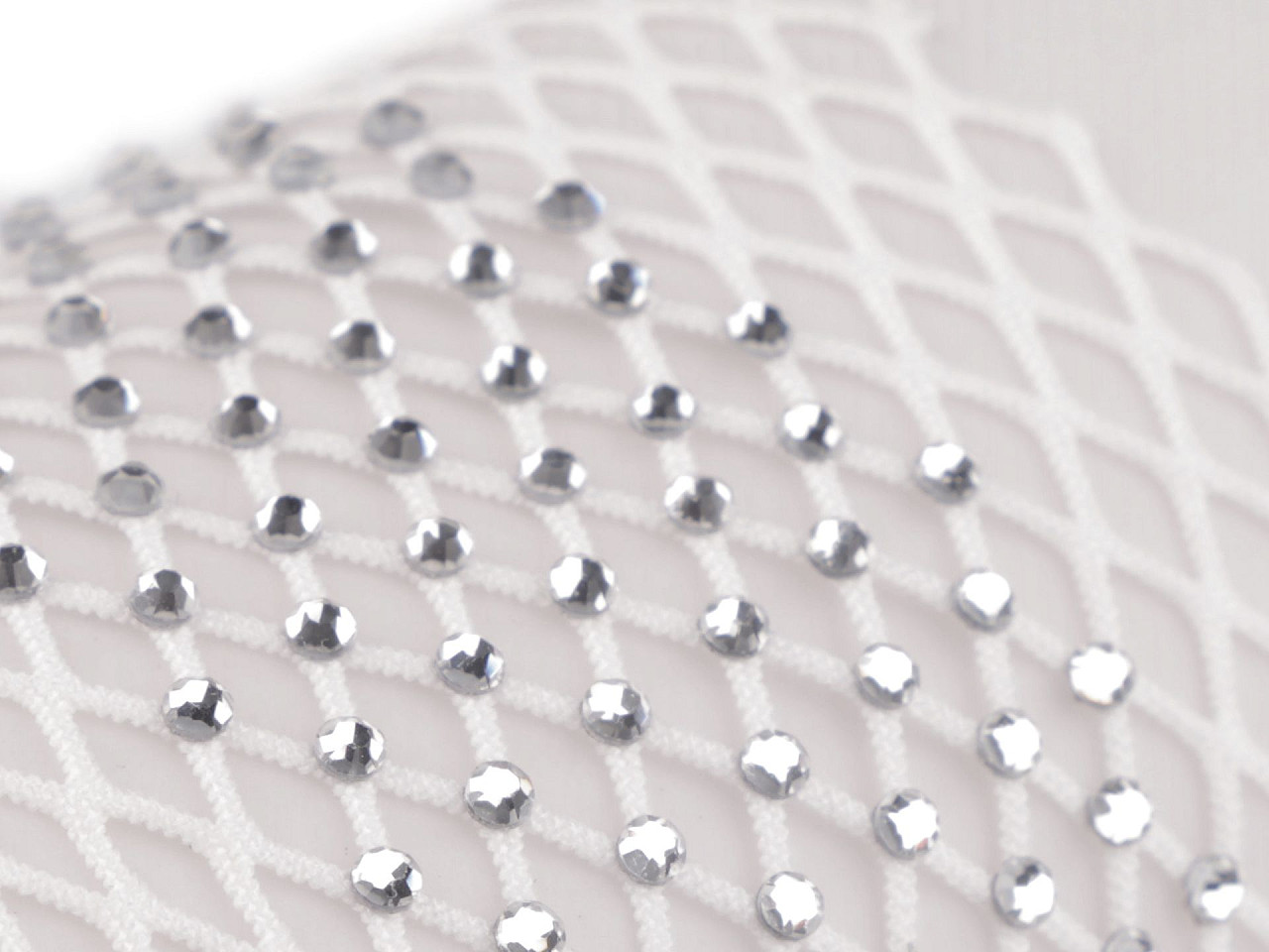 Elastischer einsatz/netzstoff/borte elastisch mit geschliffenen steinchen, breite 75 mm - Gold (1 Meter)