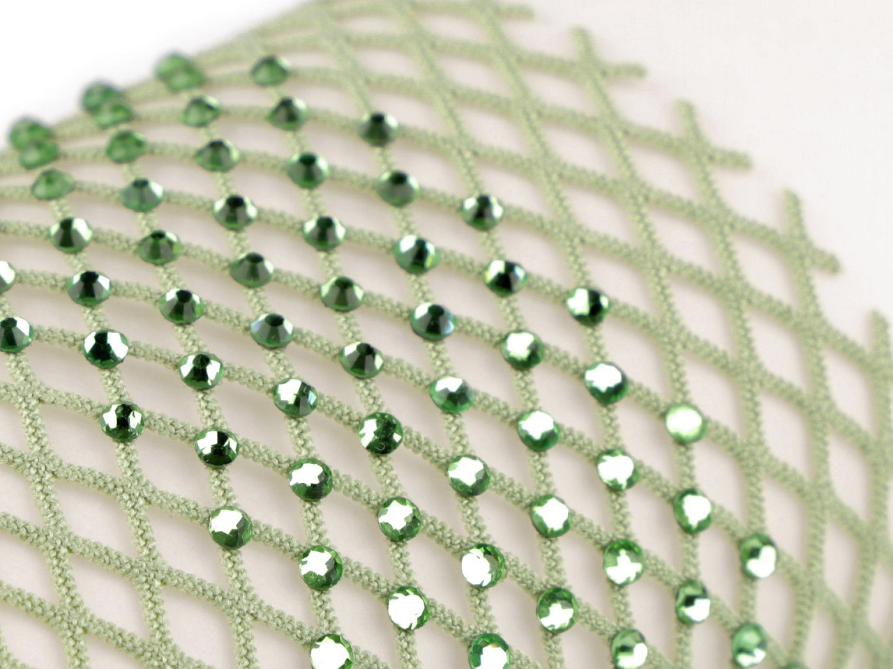 Elastischer einsatz/netzstoff/borte elastisch mit geschliffenen steinchen, breite 75 mm - Gold (1 Meter)