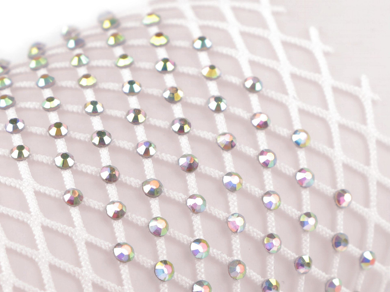 Elastischer einsatz/netzstoff/borte elastisch mit geschliffenen steinchen, breite 75 mm - Gold (1 Meter)