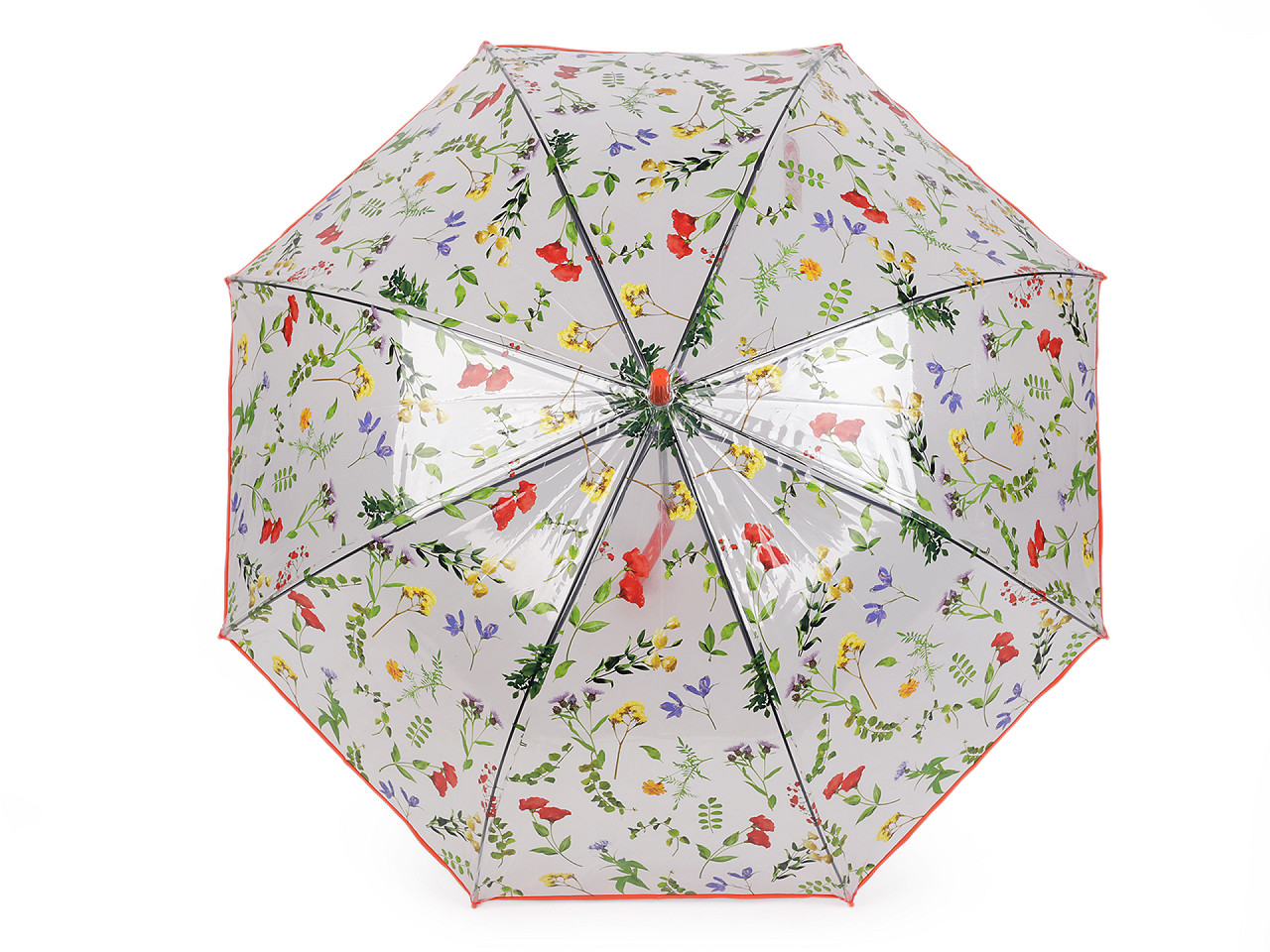 Automatikschirm für damen/mädchen transparent, wiesenblumen - Braun (1 Stück)