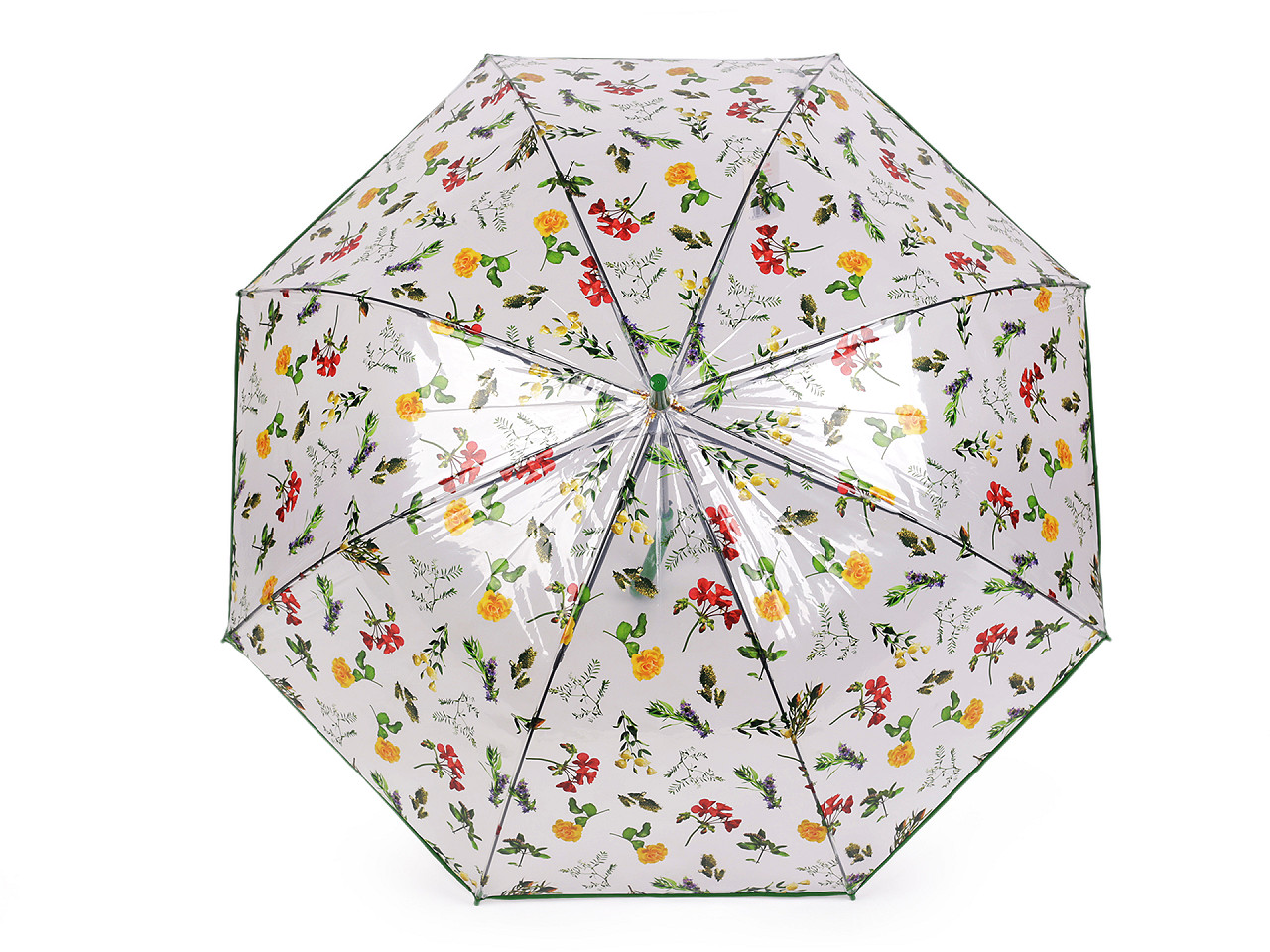 Automatikschirm für damen/mädchen transparent, wiesenblumen - Braun (1 Stück)