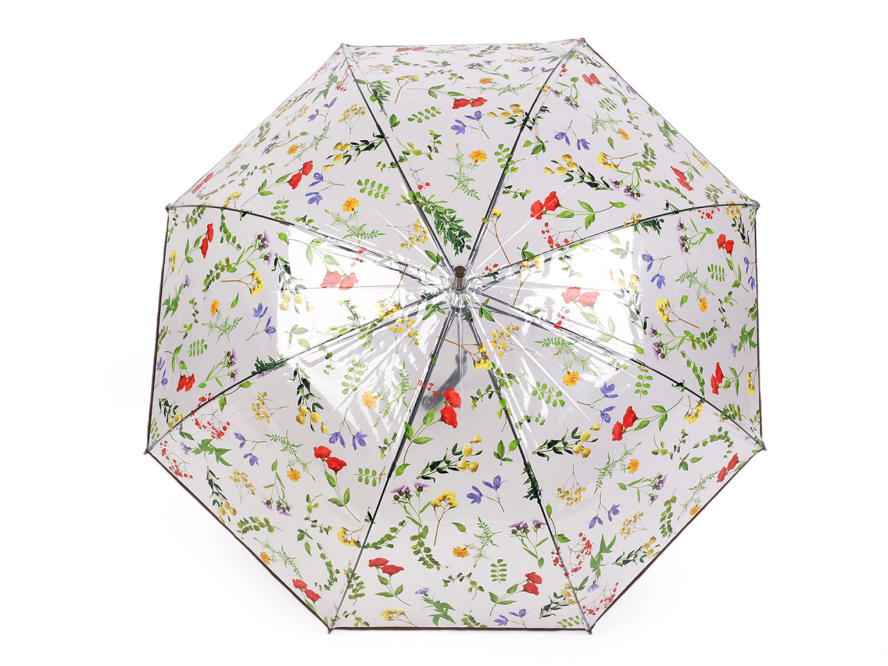 Automatikschirm für damen/mädchen transparent, wiesenblumen - Braun (1 Stück)
