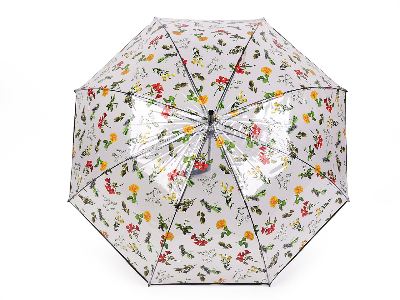 Automatikschirm für damen/mädchen transparent, wiesenblumen - Braun (1 Stück)